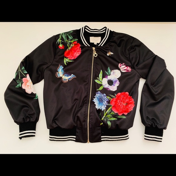 hannah banana sequin bomber jacket